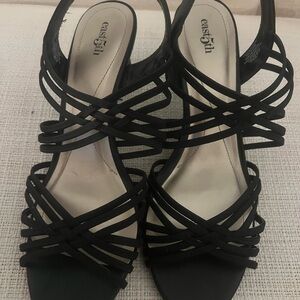 East 5th Black Crisscross Sandals